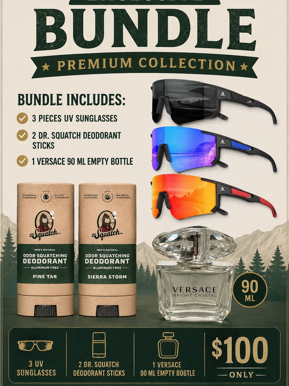 Multiples Sunglasses Set - Black, Blue, Red/Orange Lenses